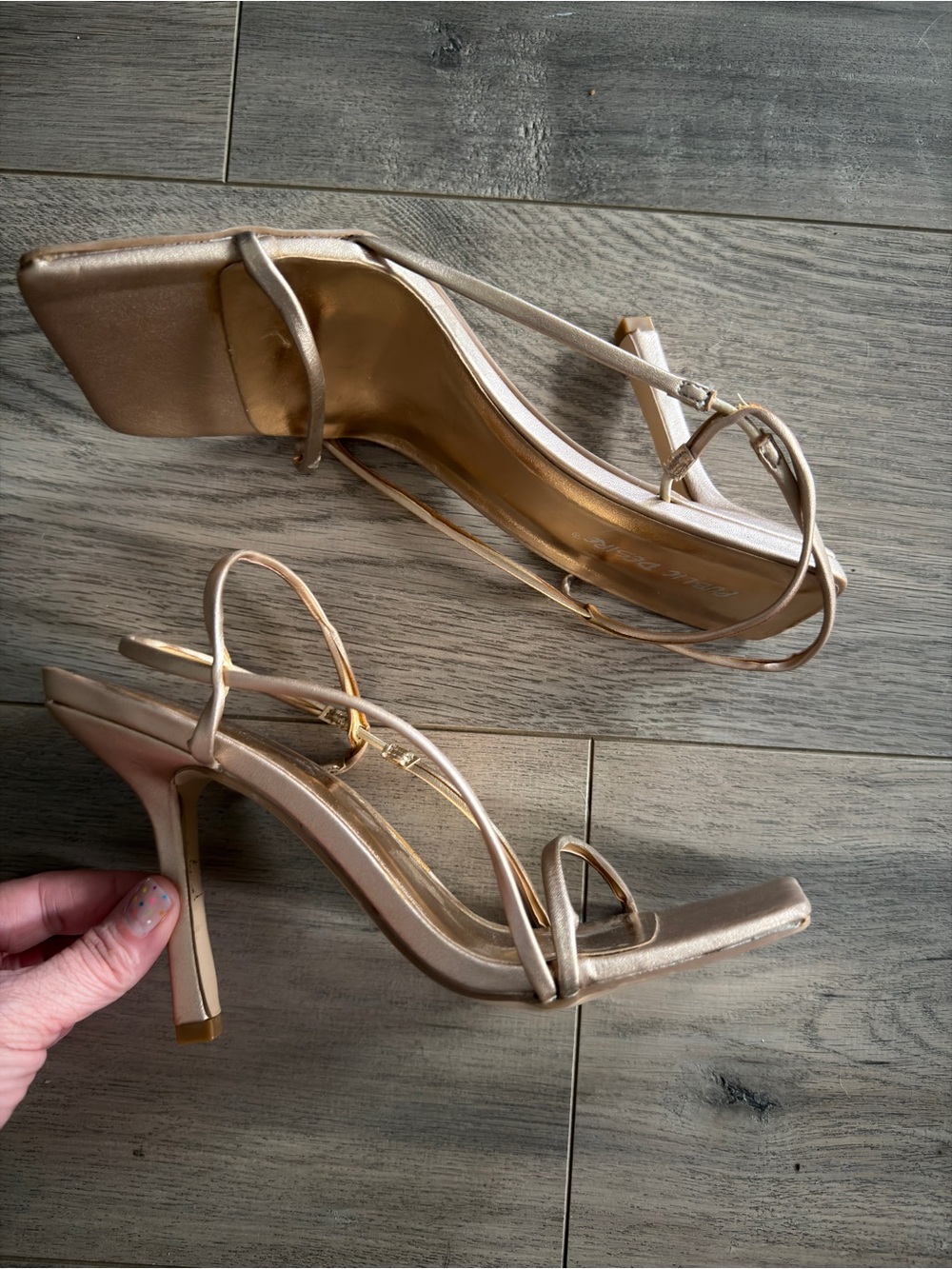 Public Desire Strappy Gold Heels